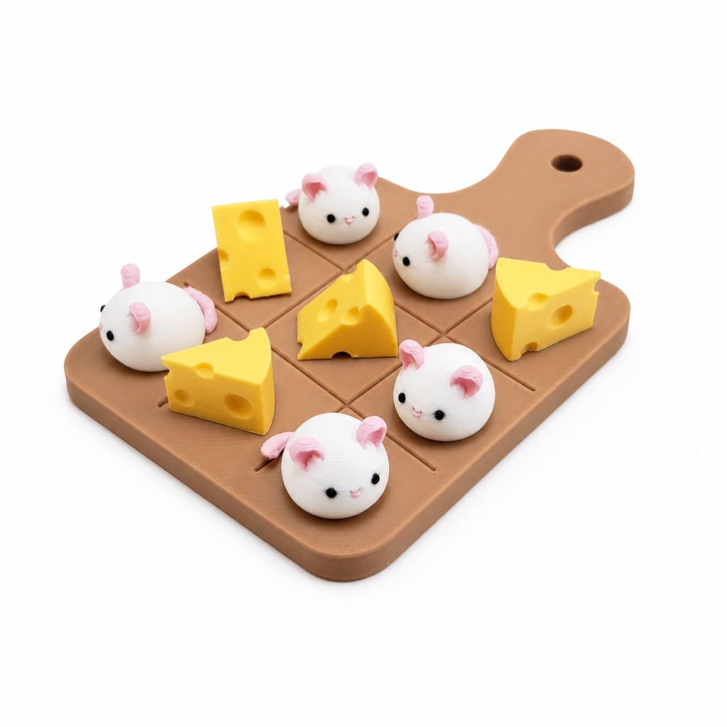 Ratones y Queso — Tres en Raya — Fondo blanco