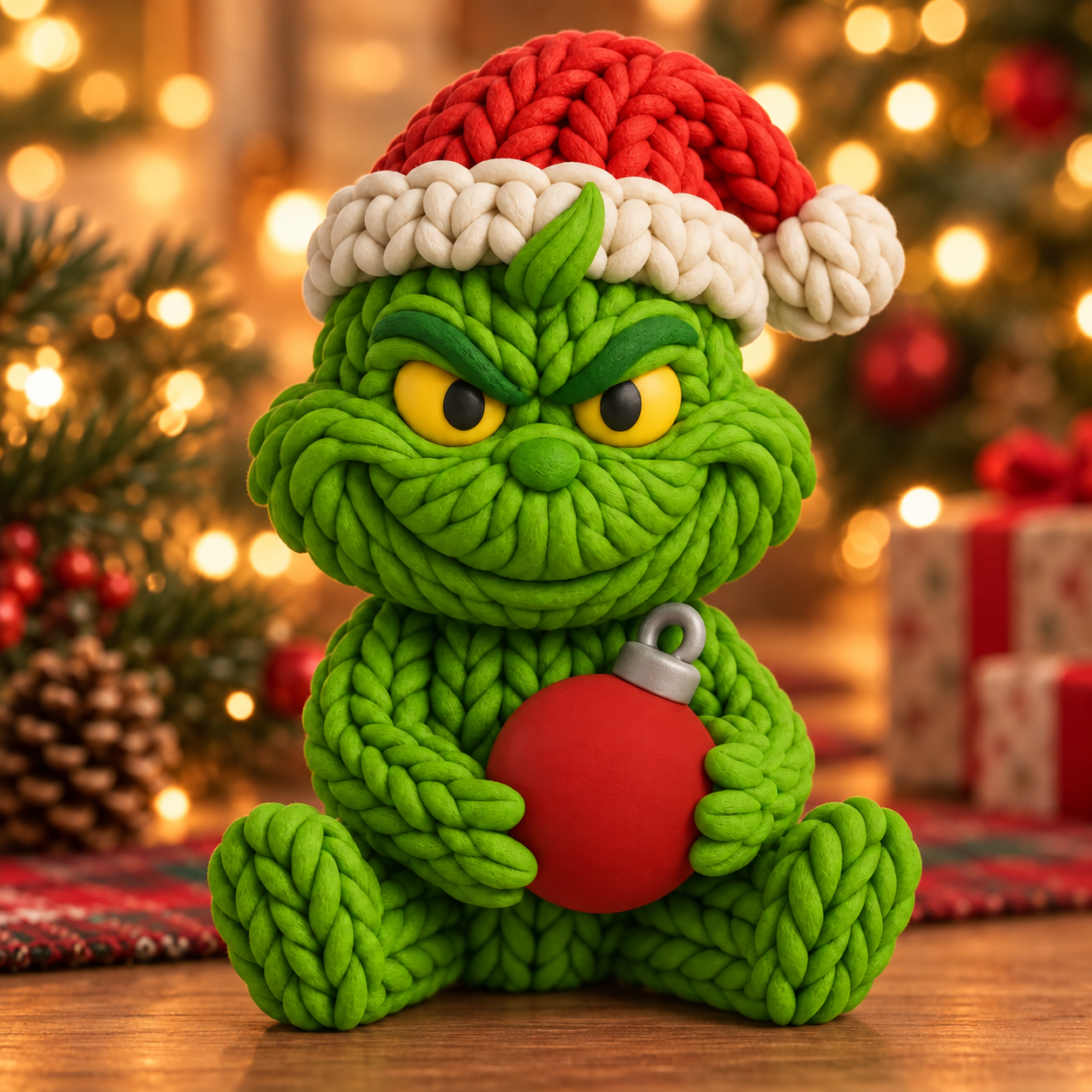 Figura Verde Navideña Tejida - Image 3