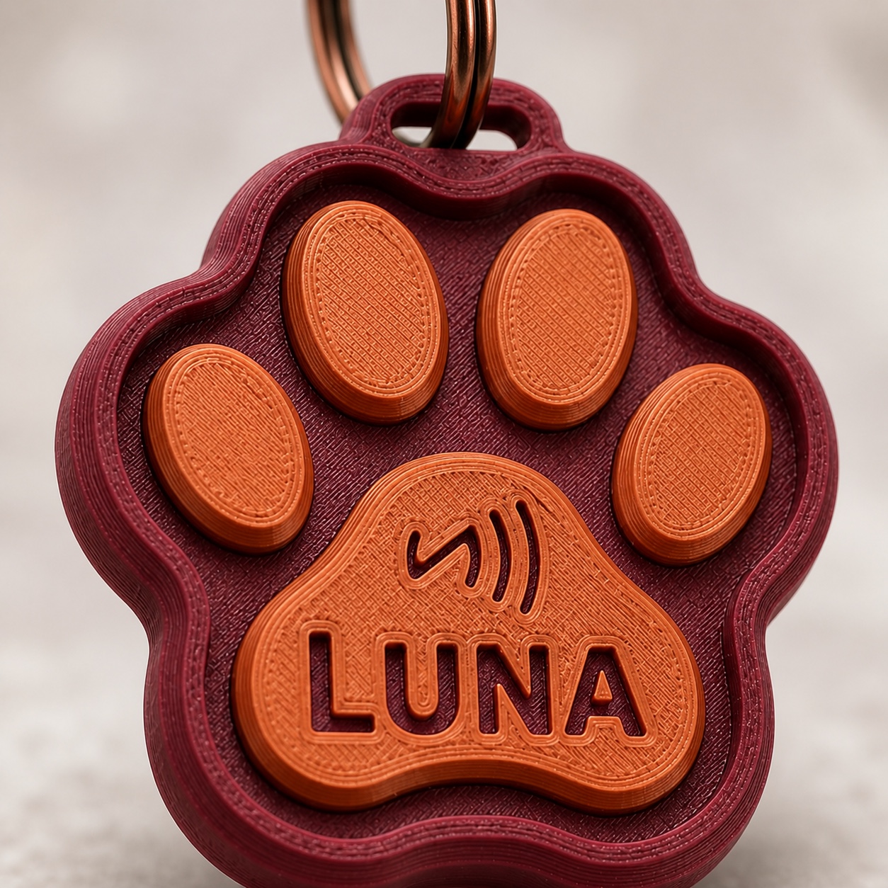 Placa Smart Paw NFC — detalle de textura
