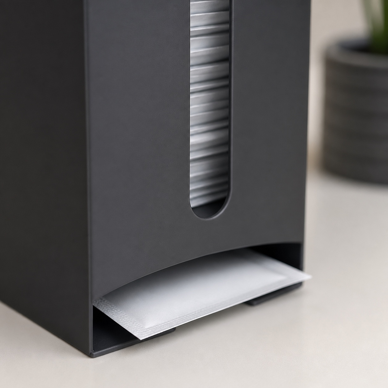 Dispensador de Sobres Flux — detalle de textura