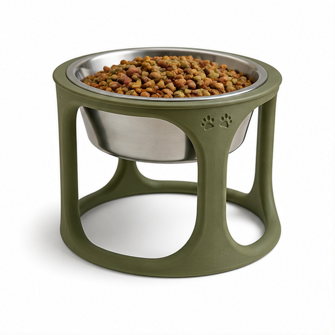 Comedero Elevado Olive Arc — vista completa