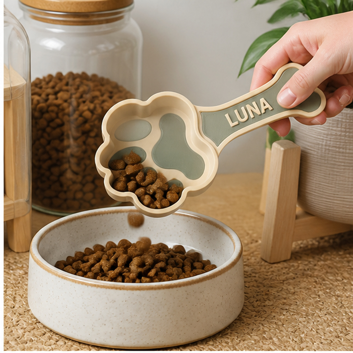 Cuchara Personalizada Huella — en uso